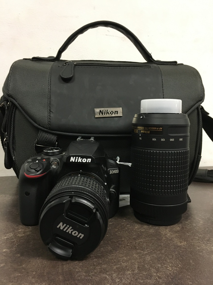 NIKON D3400 DSLR CAMERA W CAMERA BAG AND TWO LENSES Lambert Pawn Shop