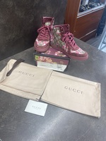 GUCCI BLOSSOM BLOOM SUPREME DRY ROSE PINK HIGH TOP SNEAKER SHOES EURO 39 BOX